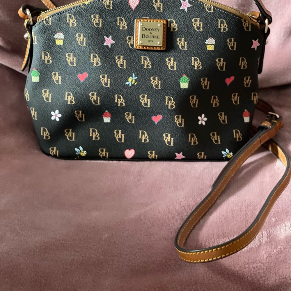 Dooney & Bourke Black Crossbody Bag with Colorful Accents